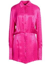 MATILDE COUTURE - Fuchsia Mini Dress Cotton, Polyester, Elastane - Lyst