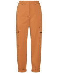 Eleventy - Tan Pants Cotton, Lyocell, Elastane - Lyst