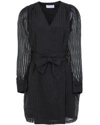 Designers Remix Erin Ruffled Nappa Leather Dress in Black - Lyst