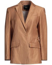 Maje - Camel Blazer Linen, Polyamide - Lyst