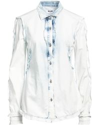 MSGM - Denim Shirt - Lyst