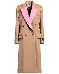 MSGM - Camel Coat Virgin Wool, Polyamide - Lyst