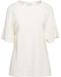 DES_PHEMMES - Cream Sweater Alpaca Wool, Mohair Wool, Viscose, Polyamide, Polyester - Lyst