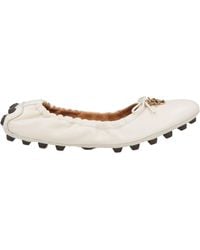 Tod's - Ivory Ballet Flats Leather - Lyst