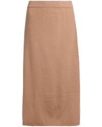 Carla G - Camel Midi Skirt Viscose, Polyester, Nylon - Lyst