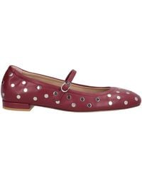 Stuart Weitzman - Burgundy Ballet Flats Calfskin - Lyst