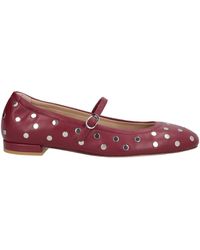 Stuart Weitzman - Burgundy Ballet Flats Calfskin - Lyst