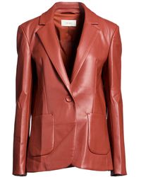 Maliparmi - Tan Blazer Polyester, Polyurethane - Lyst