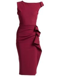 La Petite Robe Di Chiara Boni - Burgundy Midi Dress Polyamide, Elastane - Lyst