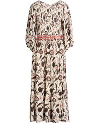 Ba&sh - Ivory Midi Dress Viscose - Lyst
