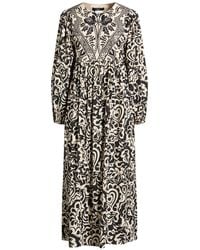 Weekend by Maxmara - Cream Midi Dress Cotton - Lyst
