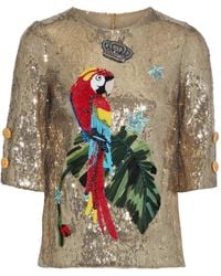 Dolce & Gabbana - Top Polyester, Polyamide, Elastane, Glass, Brass - Lyst