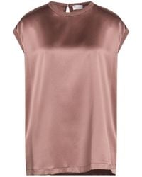 Brunello Cucinelli - Top Silk, Elastane, Ecobrass - Lyst