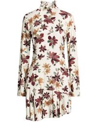 Mar De Margaritas - Ivory Mini Dress Viscose - Lyst