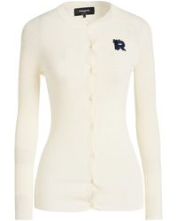 Rochas - Cream Cardigan Virgin Wool - Lyst