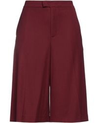 Twinset - Burgundy Shorts & Bermuda Shorts Viscose, Wool, Elastane - Lyst