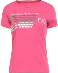 EA7 - Fuchsia T-Shirt Cotton, Elastane - Lyst
