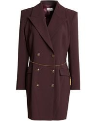 Elisabetta Franchi - Burgundy Mini Dress Polyester, Rayon - Lyst