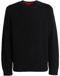HUGO Sweater Viscose Polyester in Black for Men Lyst