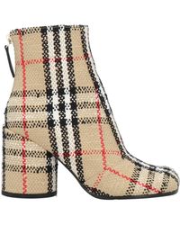 Burberry - Camel Ankle Boots Textile Fibers - Lyst