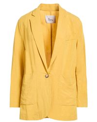 8pm - Mustard Blazer Viscose, Linen - Lyst