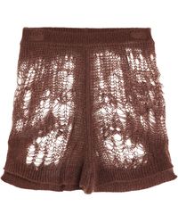 Rick Owens - Chocolate Shorts & Bermuda Shorts Polyamide, Mohair Wool, Wool - Lyst