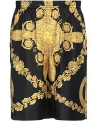 Versace - Barocco Print Silk Shorts - Lyst