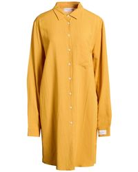 Gaelle Paris - Mustard Mini Dress Viscose, Linen - Lyst