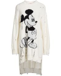 Aniye By - Disney Cream Mini Dress Acrylic, Polyamide, Alpaca Wool - Lyst