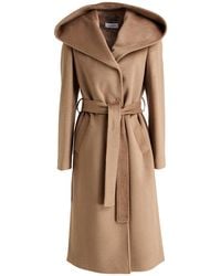 Laneus - Camel Coat Polyester, Acrylic, Wool - Lyst