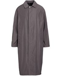 Hevò - Charcoal Overcoat & Trench Coat Polyester, Cotton - Lyst