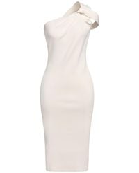 Tom Ford - Cream Midi Dress Virgin Wool, Silk, Polyamide - Lyst