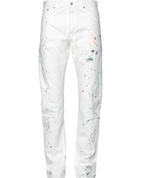 Dior - Ivory Pants Cotton, Calfskin - Lyst