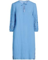 120% Lino - Midi-Kleid - Lyst