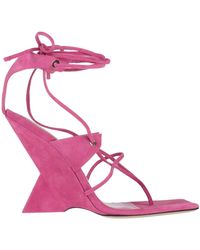 The Attico - Fuchsia Thong Sandal Leather - Lyst