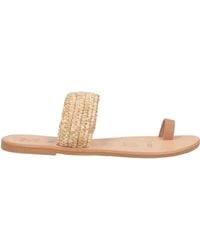 Manebí - Thong Sandal Leather, Natural Raffia - Lyst