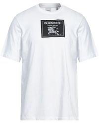 Burberry - T-shirt in jersey di cotone stretch con logo applicato - Lyst