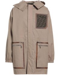 Fendi - Overcoat & Trench Coat Cotton, Calfskin - Lyst