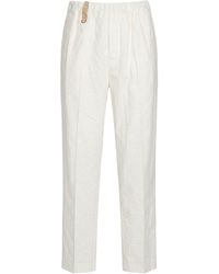 Messagerie - Ivory Pants Cotton, Polyester - Lyst