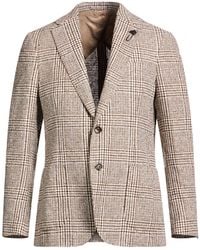 Lardini - Chocolate Blazer Linen, Polyamide, Cotton - Lyst