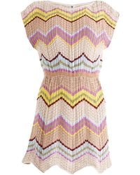 Missoni - Antique Rose Mini Dress Cotton, Viscose, Polyamide, Polyester - Lyst