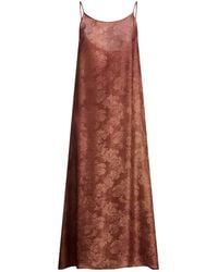 Uma Wang - Rust Midi Dress Viscose, Cupro - Lyst