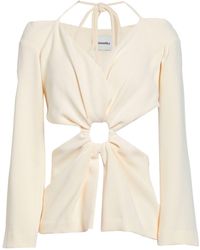Nanushka - Cream Top Acetate, Polyester - Lyst