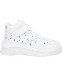 Versace - Leather High-Top Sneakers For - Lyst