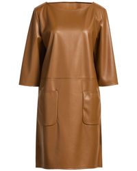 Max Mara - Mm By Camel Mini Dress Polyester, Polyurethane Resin - Lyst