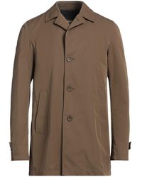 Herno - Khaki Overcoat & Trench Coat Cotton, Polyamide - Lyst