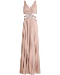 Forever Unique Fishtail Prom Maxi Dress In Lace Embroidery In Gold in  Metallic | Lyst UK
