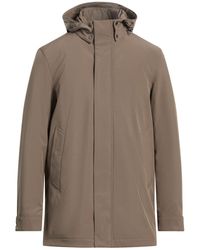 Woolrich - Taupe Coat Polyester, Elastane - Lyst