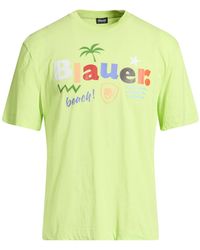 Blauer - Lime T-Shirt Cotton - Lyst