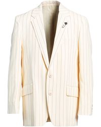 Lardini - Cream Blazer Viscose, Tencel, Cotton - Lyst